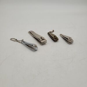 Lot Of 4 Vintage Nail Trimmers Clippers Made In USA W.E.Bassett Trim Cooks 1960s